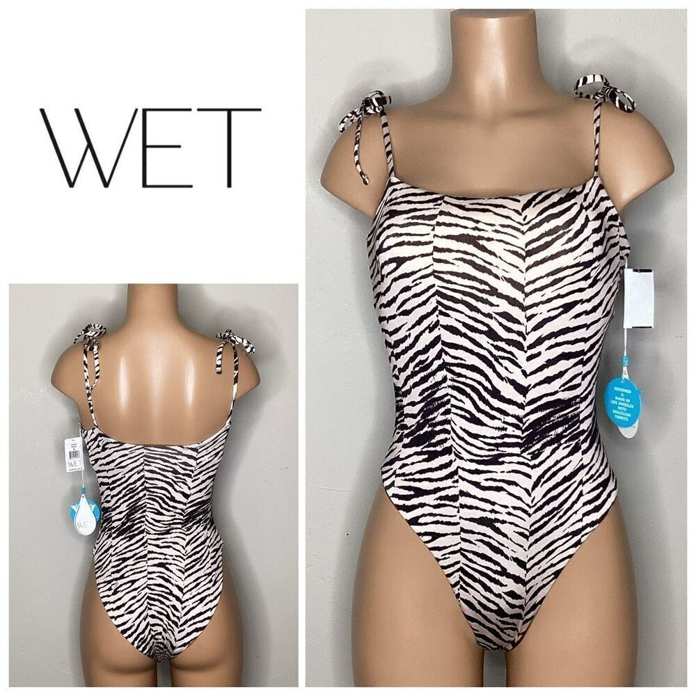 New. WET from L.A. zebra swimsuit. Large. Retails $148